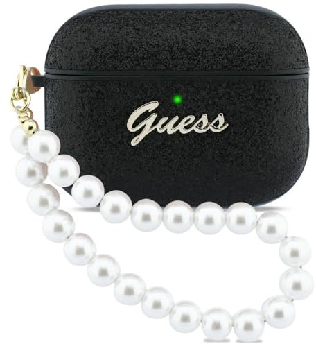 CG Mobile Guess Glitzer-Perlen-Schutzhülle für AirPods Pro 3 (Schwarz)