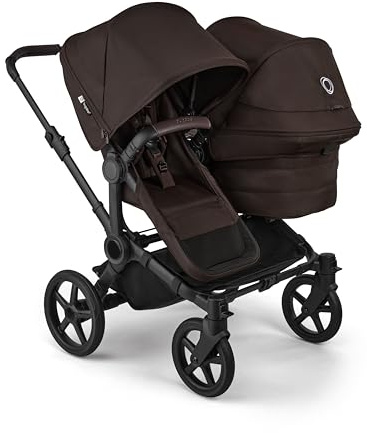 Bugaboo Donkey 6 Double, Geschwisterwagen für Baby & Kleinkind, Doppelkinderwagen mit wendbarem Sitz und Liegewanne, komfortable Einhand-Lenkung, Cocoa Brown