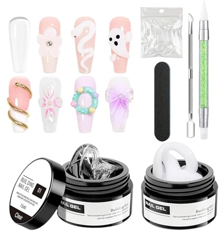 Gel de Sculpture 3D pour Ongles Extension des Ongles | Gel de Moulage Antiadhésif Pour Particuliers et Professionnels, Idéal pour Soins à Domicile, en Salon ou Spa