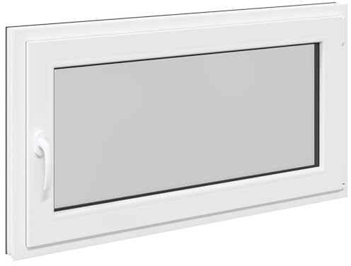 Kellerfenster RISOR Anthrazit 110 x 70 cm PVC und Glas, Modernes Untergeschossfenster Design, Langlebige PVC-Glas-Konstruktion, Energieeffizient, Wärmedämmung, Schallisolierung, Drehbare Funktion