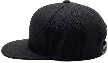 OUTLETISSIMO® Cappello Snapback Nero in Cotone e Viscosa con Visiera Piatta Regolabile V008