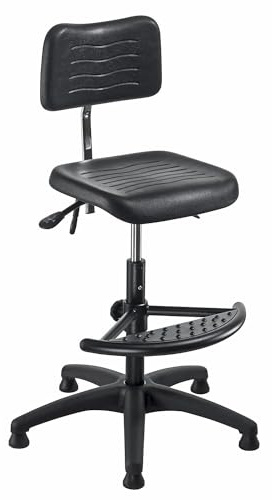 meychair | Arbeitsdrehstuhl PU-Schaum | Mit Gleitern und Fußstütze, Höhenverstellbereich 620 - 870 mm