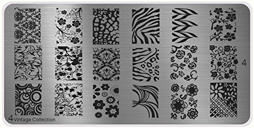 MoYou's XL Vintage 4 Stamping Schablone, Nail Art Stampling - Nagel Lack Stempel, voller Nagel Maniküre