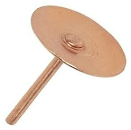 50 x Copper Disc Rivets - 20mm Long x 19mm Diameter - Slate Roof Pin Rivet