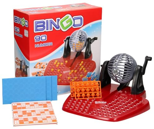 Large Family Bingo Game Machine Tumbler Balls, Cards & Lottery Numbers Picker Toy