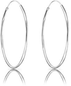 Kreolen Silber Klein Dünn - Silber Kreolen Ohrringe - Ohrringe Creolen Groß - Creolen 925 40 mm - Sterlingsilber - Silver Hoop Earrings