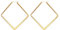 JewelryWe Schmuck Damen Ohrringe Edelstahl Poliert große Quadrat Viereck Geometrie Hoop Creolen Ohrstecker Gold 50mm