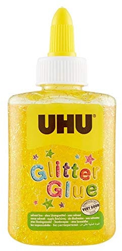 UHU Glitter Glue Bottle 88,5ml giallo