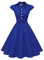 Wedtrend Robe Vintage Rockabilly Rétro Audrey Hepburn 50's 60's Polka Pin Up Swing avec Boutons de cœurWTP10007 RoyalWhiteDot M