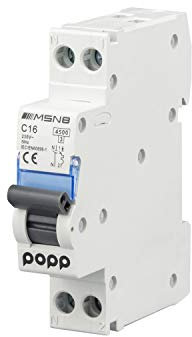 POPP® Interruptor Automático Magnetotérmico industrial CURVA C DPN SERIE MSN81NC 6A 10A 16A 20A 25A 32A 40A (DPN, 16A)