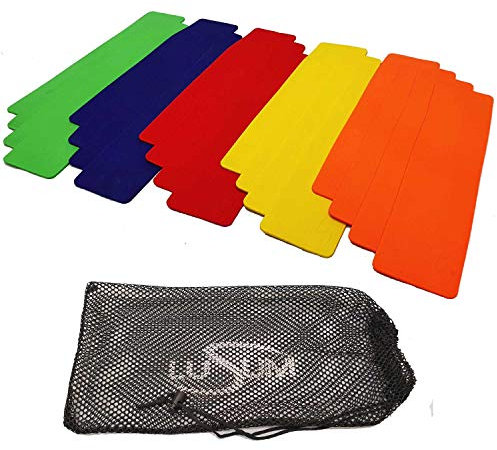 Lusum Rectangular Rubber Markers - 20 Pack Pro Non Slip Rubber Sports Markers