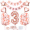 3 Ans Ansniversaire Fille, Décoration Ansniversaire 3 Ans Rosegold, Ballon 3 Ans Ansniversaire, Deco Ansniversaire 3 Ans Bansnière, Ballons Confettis Or Rose