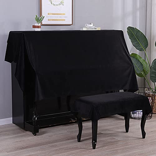 Funda protectora para piano a prueba de polvo, accesorio de tela Pleuche para piano vertical universal de 88 teclas, 138 x 200 cm (no incluye funda de silla)