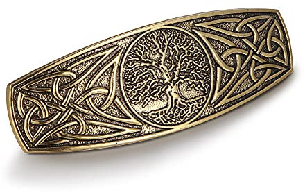 KKJOY Vintage Metall Haarspange Gold, Keltische Knoten Haarklammer Groß, Baum des Lebens Haarnadeln, Gothic Haarspangen Damen, Braut Haarschmuck Hochzeit, Bananenspange für Frauen und Mädchen