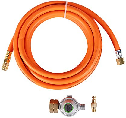 GARDINGER Adapterschlauch US II 5 m mit Schnellkupplung, Adapter USII, Druckregler 2,5 bar für Propanflasche 5/11 kg
