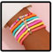 Wedity 7pcs Love Heart Beaded Bracelets Colorful Clay Armband Adjustable Hand Accessories for Women and Girls