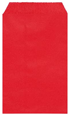 Quotidian Sacchetti carta antiunto 7,6x12,7 cm, 100 pezzi | Carta antiunto per alimenti rosso fragola per panetteria, snack, confetteria (formato A7 · 3x5 pollici)