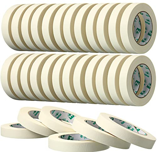 Leelosp 25 Rolls Beige Masking Tape 3/4 Inch X 55 Yards for Craft Paint