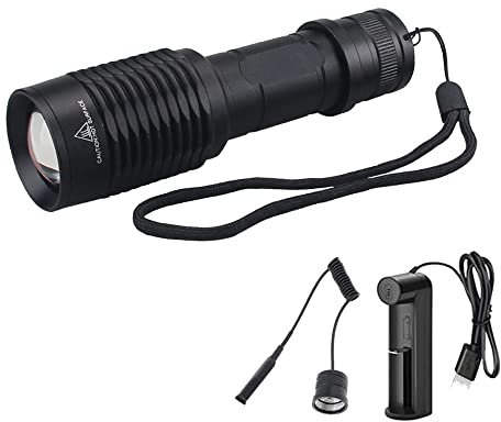 Infrarot Taschenlampe 940nm für die Jagd, WESLITE 5W IR Taschenlampe mit Kabelschalter, Fokus Einstellbar 1 Modus IR Strahler für Nachtsicht Jagd(Muss mit Nachtsichtgerät Verwendet Werden)