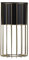 HowHomely Moderne Blumenständer Metall 42 cm Hoch mit Schwarz Blumentopf Rund 19 cm Ø auf Robuste Gold Ständer - Pflanzenständer zur Dekoration Innenräumen