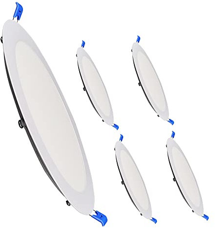 ILUMINASHOP ® Downlight 20W LED 2000 Lúmenes. Panel Extraplano Circular Redondo. Diámetro de Corte Estándar 200mm. Aluminio. [Driver Incluido] (Pack 5x, Blanco Neutro (4500K))