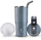 Ideus Isolierbecher 24oz (710ml), Doppelwandige Kaffeetasse Edelstahl Kaffeebecher Reisebecher mit auslaufsicherer Abdeckung und Stroh, geeignet für heiße und kalte Getränke (Classic Grau)