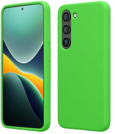kwmobile Handyhülle für Samsung Galaxy S23 Hülle - Case Silikon - Kabelloses Laden - Schutzhülle Cover in Limettengrün