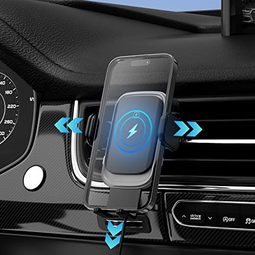 BESTEK Handyhalterung Auto mit Ladefunktion, 15W Fast Wireless Charger Auto Kabellose Ladegeräte kfz Handyhalter Lüftung Universal für iPhone Samsung LG Google Huawei usw