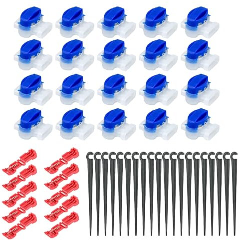 Juego de 20 conectores de cable para robot cortacésped, 20 clavos para robot cortacésped, cable de limitación impermeable, con relleno de gel, compatible con todos los robots cortacésped de jardín