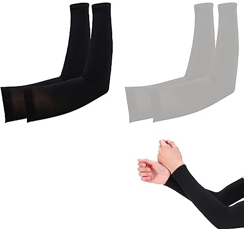 WeddHuis 2 Paar Sport Armlinge Unisex Armstulpen Atmungsaktiv Arm Kühler Anti-UV Schutz Handschuh für Radfahren, Angeln, Basketball, Wandern, Laufen, Outdoorarbeit