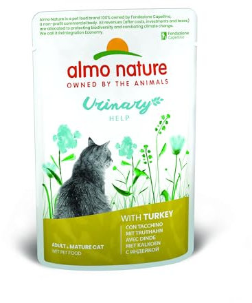 Almo Nature Holistic Urinary Help Katzenfutter, Nassfutter für ausgewachsene Katzen mit Truthahn. 30er Pack (30 x 70g)