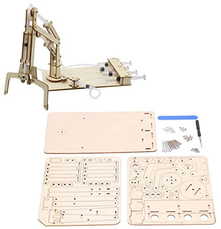 Fafeicy Bras de Robot, Kit de Démarrage, Mâchoires Hydrauliques en Bois pour Bricolage STEM Éducatif