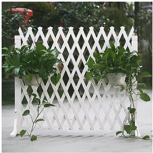 GONCBKVN Ausziehbare Gartengitterplatten, Holzzaun, 34cm–160cm Breite, Freistehender Gartenzaun aus Holz, Faltbares Gartengitter, für den Innen- und Außenbereich (Color : White, Size : 120x160cm)