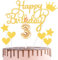HONGCI Happy 3rd Birthday Cake Topper & Birthday Candle Gold Number 3 Candle for Birthday Cake - 3rd Birthday Candles Cake Cupcake Topper Birthday Cake Decorations for Boys Girls Birthday Gold