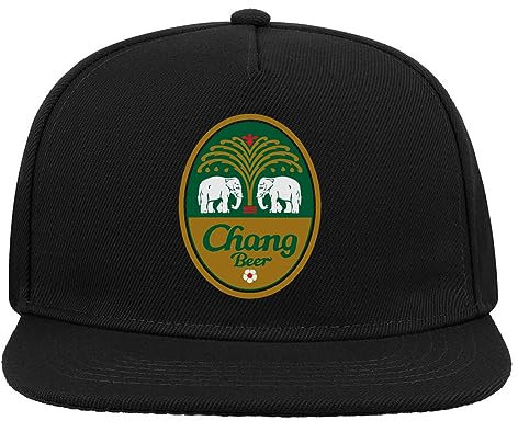 Chang Round Elephant Logo 5-Panel-Baseballmütze mit flachem Visier und Snapback Schwarz
