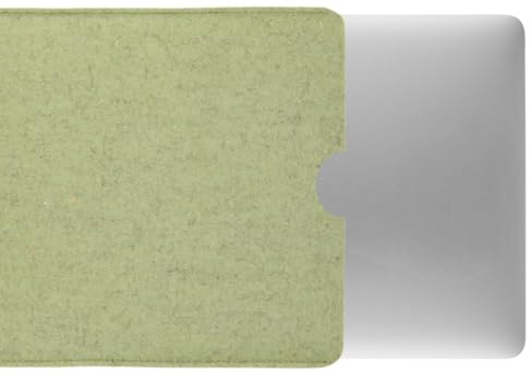 CoverKingz Felt Case for MacBook Air 15 Inch/Pro 15 Inch - Notebook Bag Handmade from Wool Felt - Laptop Sleeve Made of 100% Virgin Wool - Modern Handmade Felt Case Green
