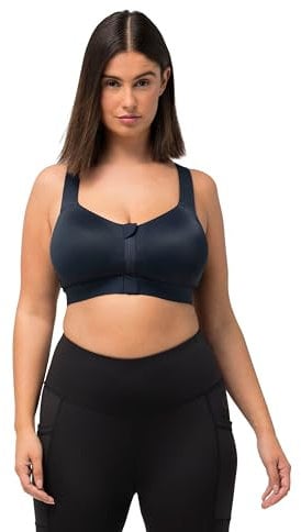 Ulla Popken Damen Sport, Bügel, Front-und Rückenverschluss BH, Marine, 110C