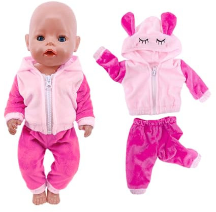 1 Satz Kinderpuppenkleidung, Plüschpuppen-Nachthemd, Niedliche Kaninchen-Puppenkleidung Mit Kapuze, 35–45 cm Puppenzubehör, Austauschbares Spielzeugkleid, Geeignet Für 18-Zoll-Puppen