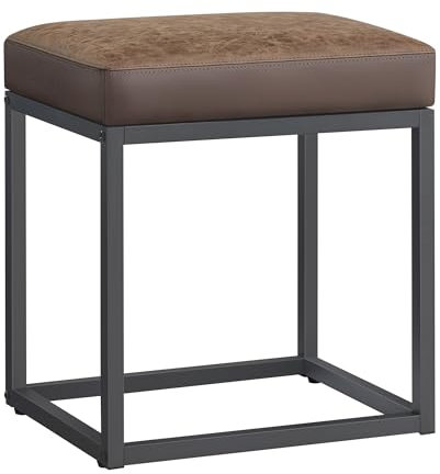 SONGMICS HOME LUIZ Collection ULOM079K01 - Taburete otomano rectangular, taburete para silla de tocador, reposapiés, parte superior reversible, mesa auxiliar, minimalista, marco de acero, carga máxima