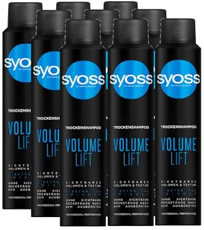 Syoss Trocken-Shampoo Volume Lift (9x 200 ml), Trockenshampoo für voluminöses Haarstyling, Trockenshampoo ohne Rückstände für extra Frische ohne Haarewaschen