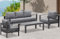 GLP Gartenmöbel Set Aluminium, Neumodisches Lounge möbel für 5 Personen mit Sofa, Tisch, Hocker & Kissen, für Innen- und Außenbereich (Grau & Dunkelgrau - 5 Sitzplätze)