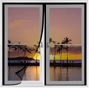 Schiebefenster-Bildschirmtür, schwere Terrassen-Insektenschutztür, magnetische Adsorption, Anti-Mücken, ohne Bohren, für Flure, Terrassentüren, Schwarz/55 x 125 cm