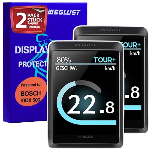 WEGLUST für Bosch Kiox 500 Display Schutzhülle + Neoprentasche | E-Bike Displayschutz | Transparent und wasserdicht | Stoß- und Kratzschutz (2er Set ohne Neoprentasche)