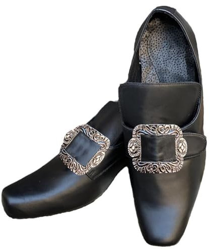 Cachorro 1 Paio Medievale Rinascimento Halloween Scarpe da Uomo, Vintage Stivali Jazz in Pelle, Accessori da Escursionismo Casual All'aperto Costumi Cosplay Oggetti di Scena,Nero,44