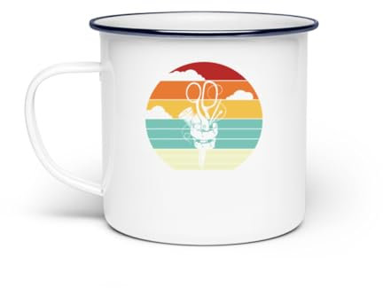 Generisch Cortador de cambios retro – Taza esmaltada, Blanco, EinheitsgrÃÃ e
