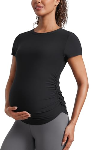 CRZ YOGA Maternity Side Ruched T-Shirt Black 10
