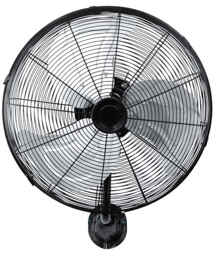 Ventilador de Pared 120W | Ventilador de Pared silencioso diseño Industrial oscilante y orientable Arrecife Ø55 cm Grande