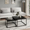 Couchtisch 2er Set quadratisch weiß aus Holz, Wohnzimmertisch Modern, Beistelltisch Set 2 in 1 mit Metallgestell für Wohnzimmer Büro Beistelltisch Loft Design Twin, Kratzfeste Oberfläche