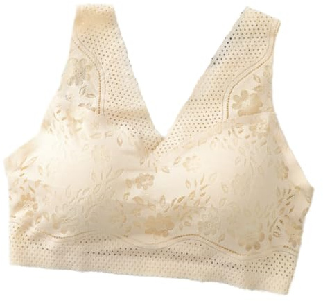 Hatme Orthopädischer Anti-Sagging-BH Für Damen Spitzenrücken Tank Top Brust sammeln, ohne Stahlring Yoga Sport BH für Frauen