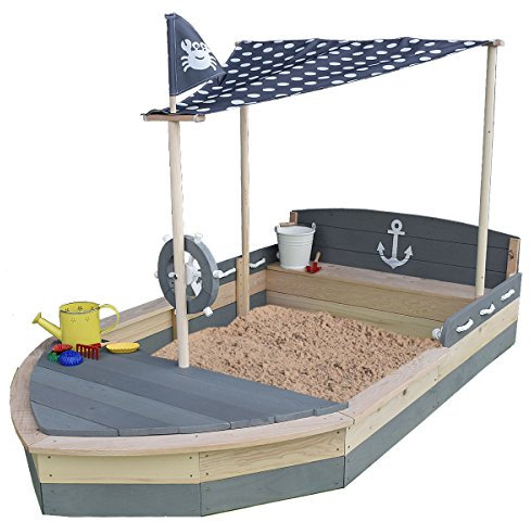 Bac à sable XXL en bois - Bateau à sable - Pour enfants